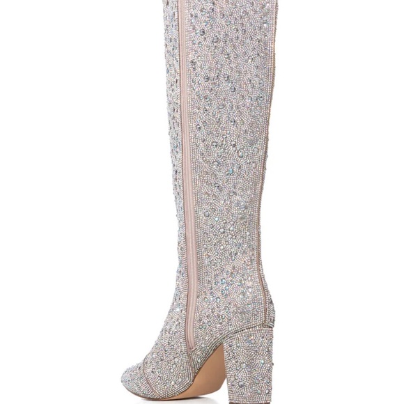 AZALEA WANG PEACHY PIE SILVER EMBELLISHED BOOT - 8 - Picture 3 of 9